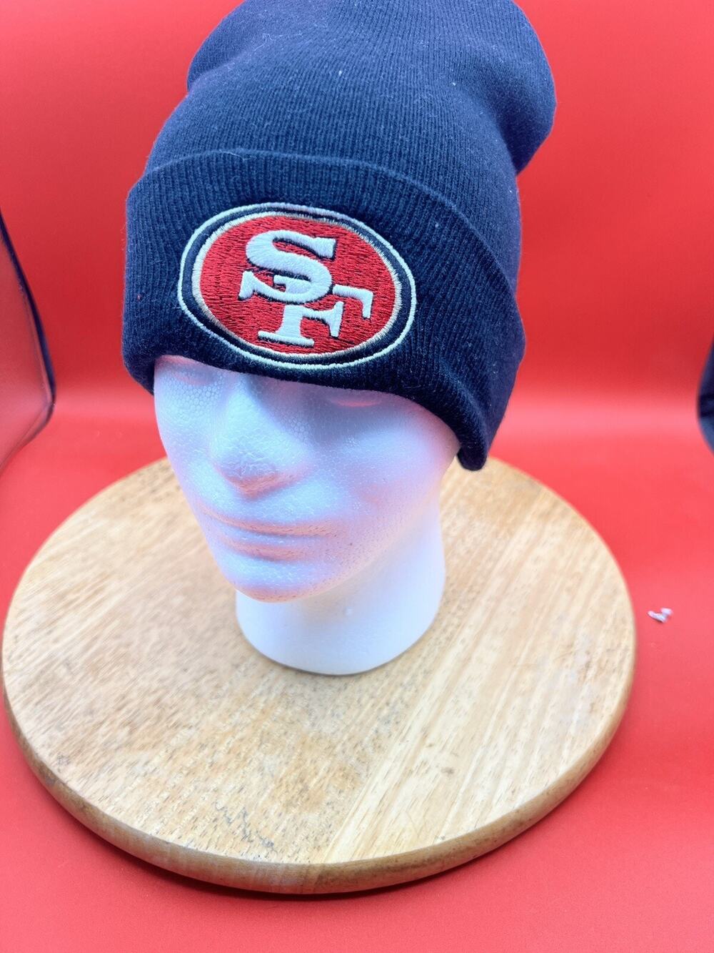 San Francisco 49ers Beanie Hat Black Embroidered SF Team Apparel Cuffed